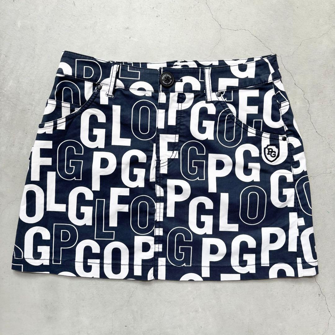 PEARLY GATES パーリーゲイツ ロゴ総柄プリント ストレッチスカート