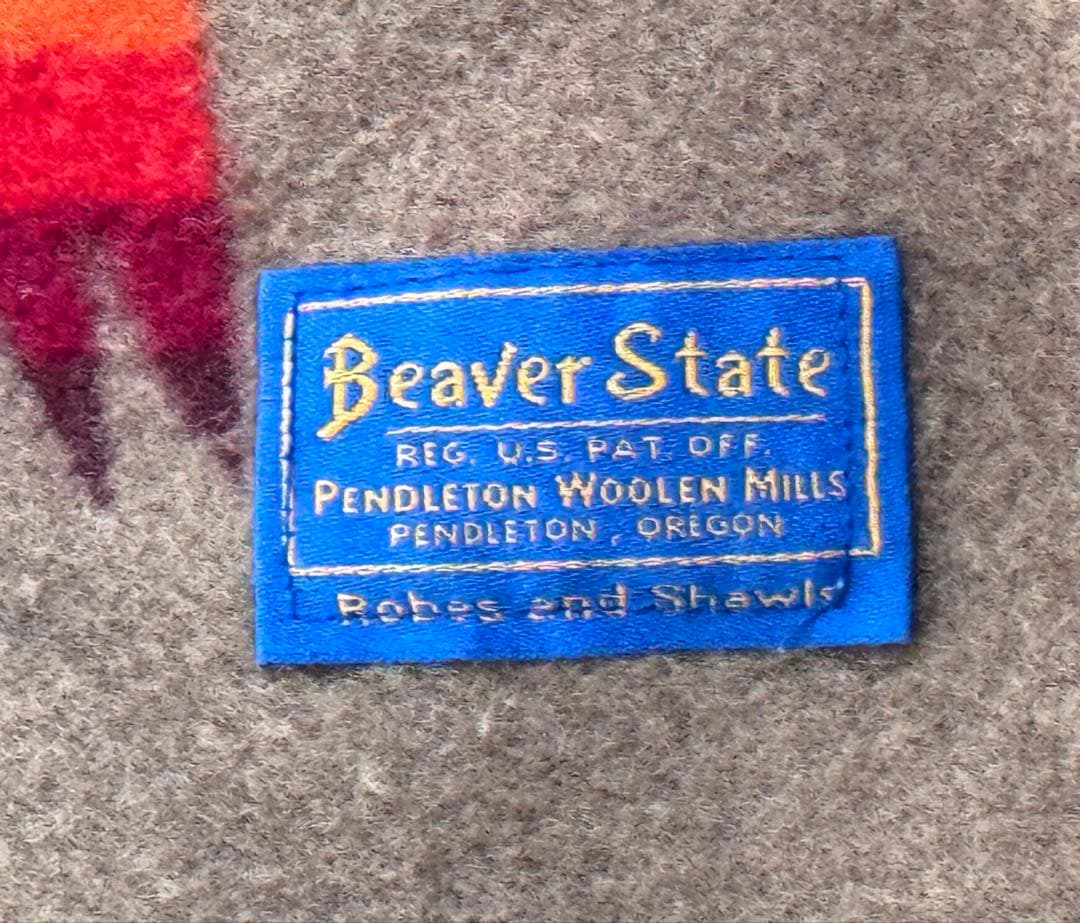 希少品ペンドルトン Beaver State インディアン柄ウールブランケット