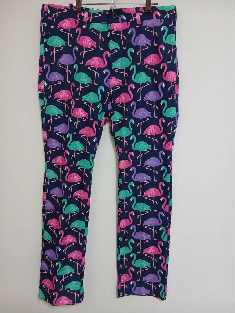 新品Loudmouthラウドマウス ゴルフメンズロングパンツワイルドフラミンゴズ