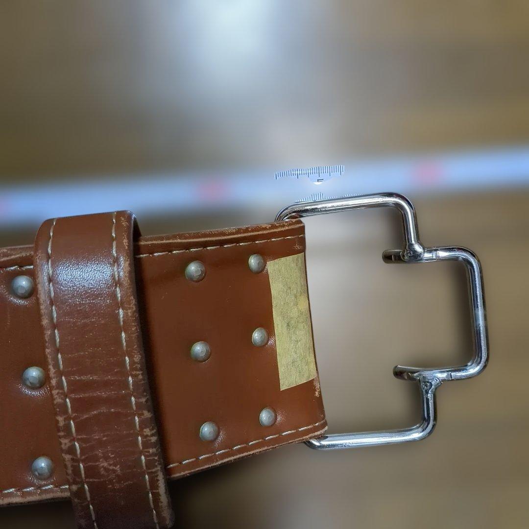 レザー製トレーニング・パワーベルト ブラウン