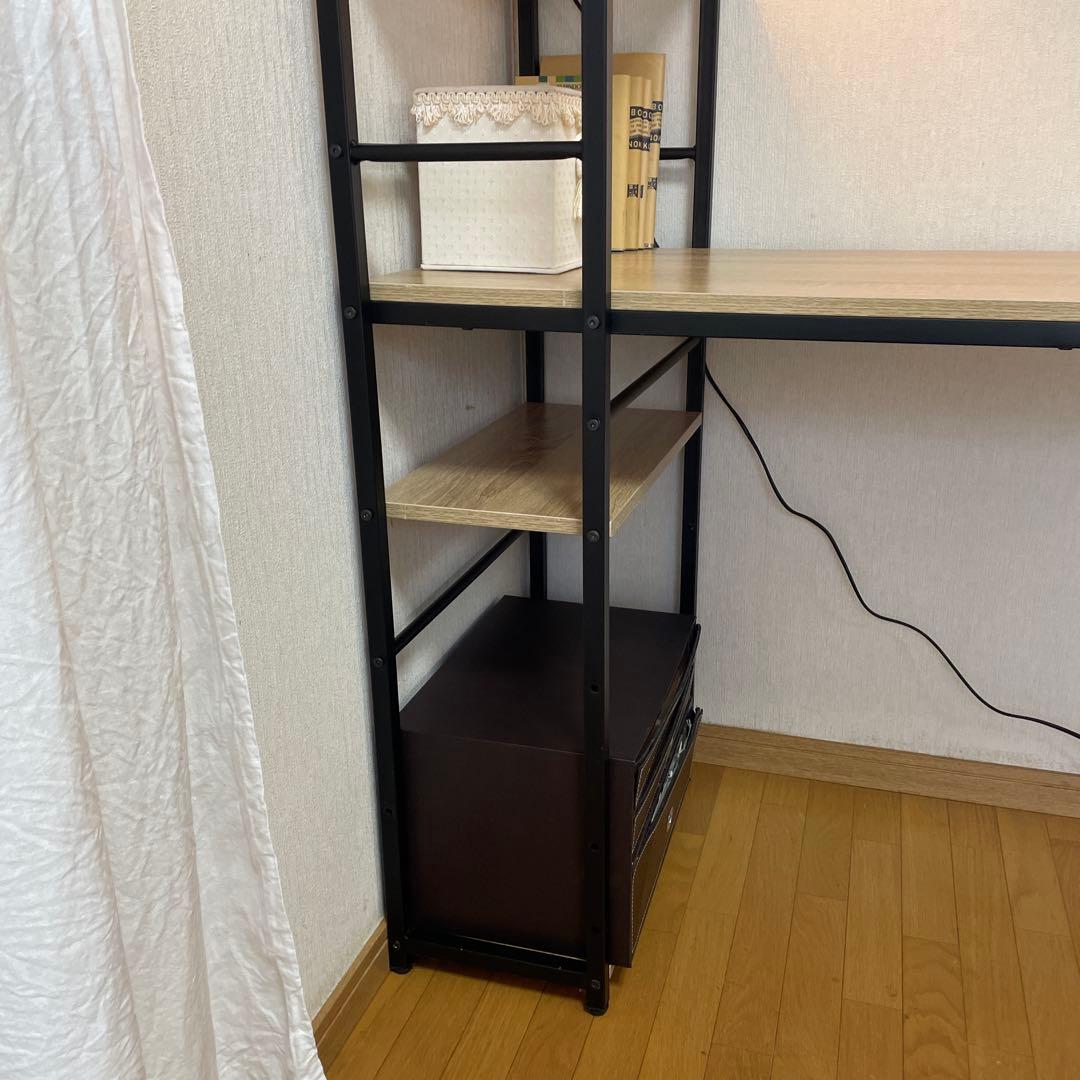シンプルパソコンデスク　黒・ナチュラル