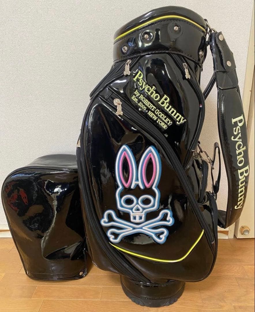 Psycho Bunny ゴルフ キャディバッグ 9型 黒エナメル