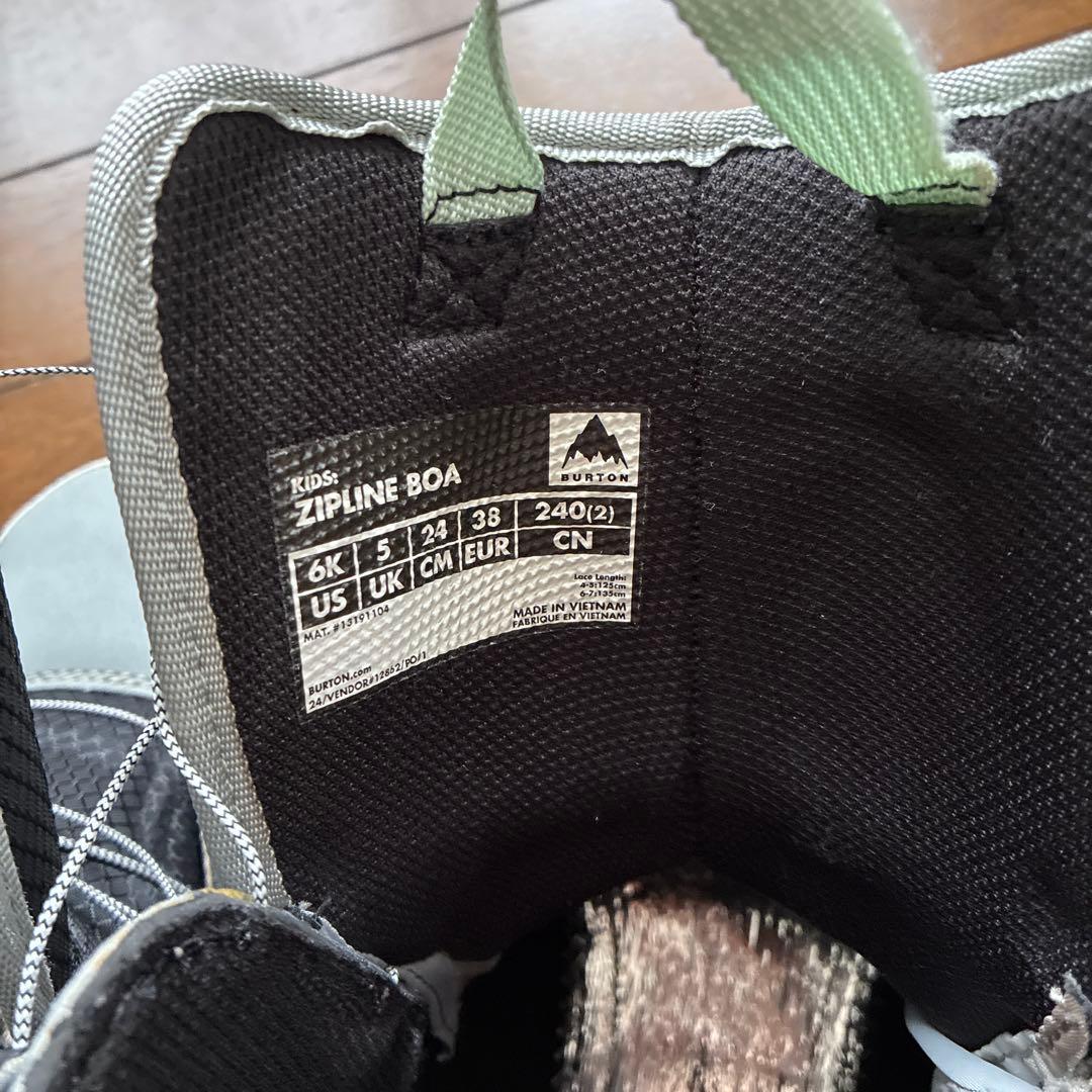 burton ZIPLINE 子ども用　スノーボードブーツ グレー