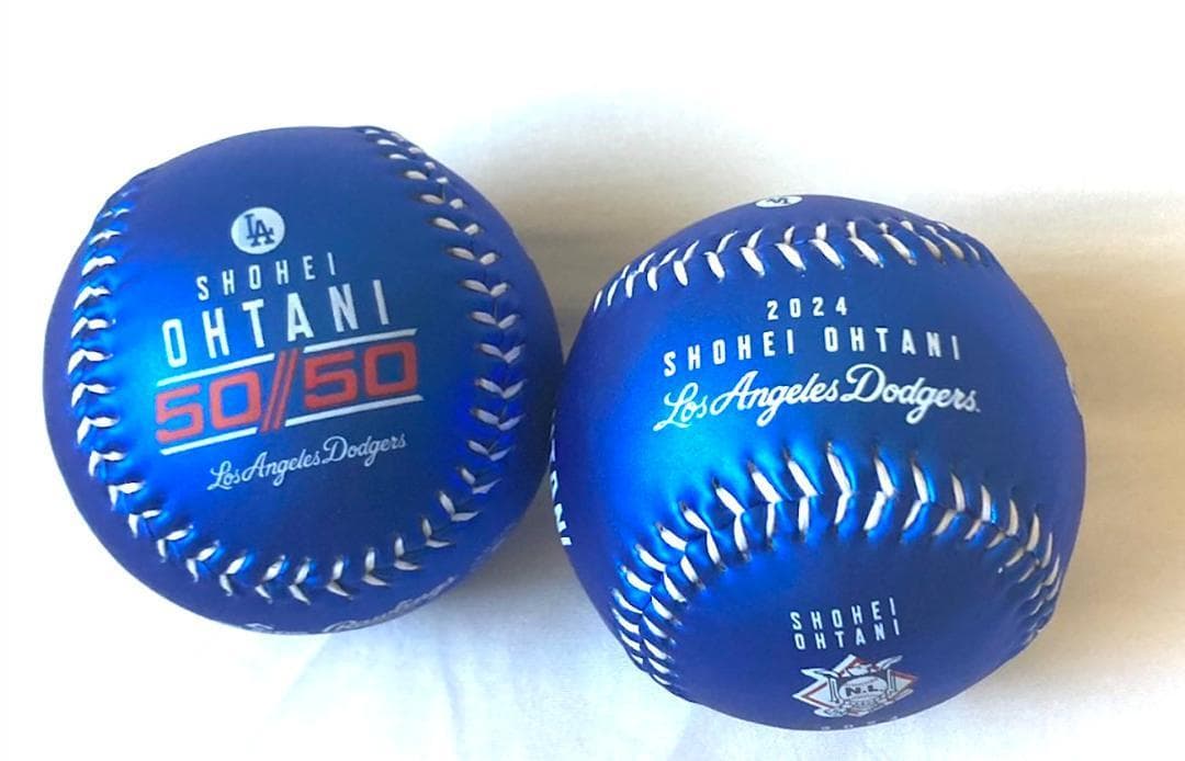 大谷翔平 2024MVP記念ボール ブルー 50/50ロゴ ドジャースMLB公式