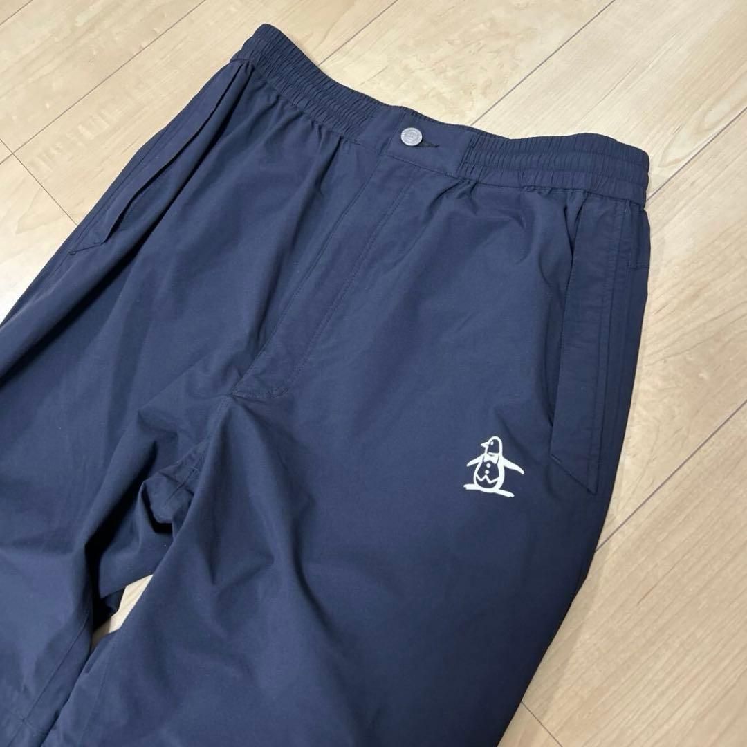 美品　マンシングウェア レインパンツ　メンズ　L 紺色 ナイロン　ゴルフパンツ