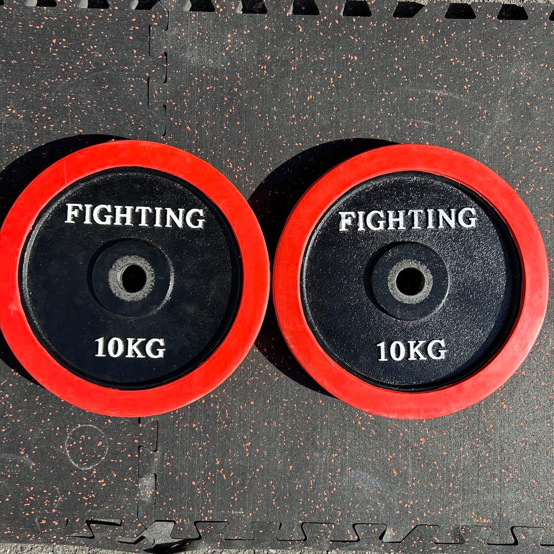 ファイティングロード 28mm径ラバープレート 10kg×2枚　アイロテック