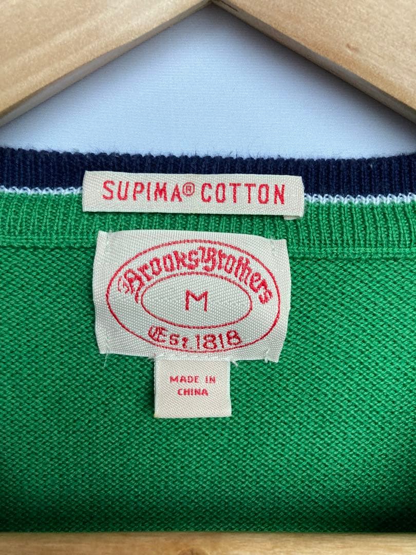 Brooks Brothers グリーン Vネック ニット セーター