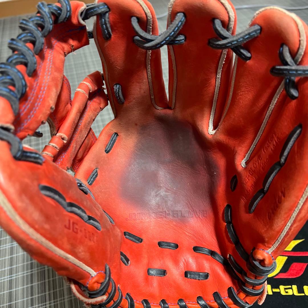 JUNKEI-GLOVE オレンジ 硬式グローブ内野用 収納袋付き