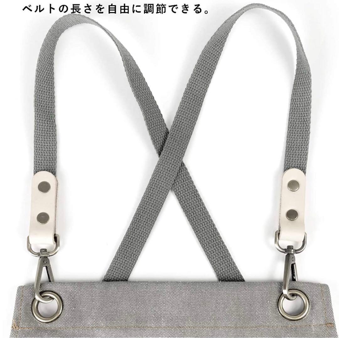 エプロン キャンバス 前掛け カフェエプロン 作業用 職人 フリーサイズ 男女可