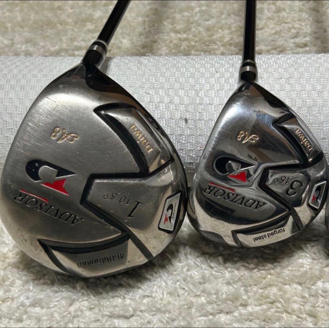 メンズ　DAIWA ADVISOR 豪華14本　ゴルフセット　キャディバッグ付き