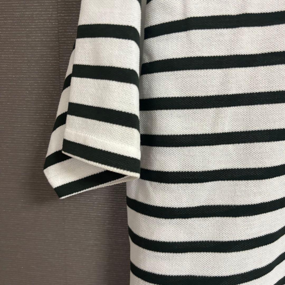 Lacoste BEAMS GOLF 別注 ボーダー モックネックシャツ　 M