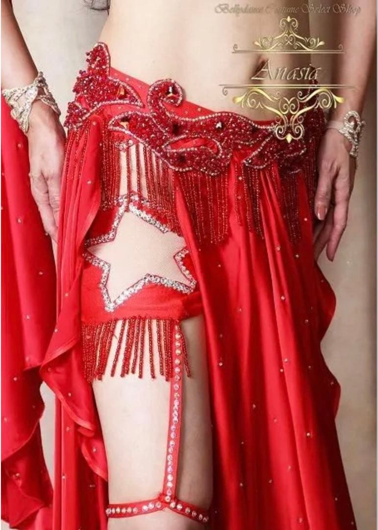 新品‼️エジプト製yasser真紅の豪華で素晴らしいベリーダンス衣装今年3月到着‼️