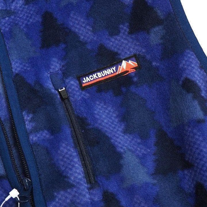 新品 ジャックバニー ライトフリース ベスト 総柄 パープル サイズ6(LL)