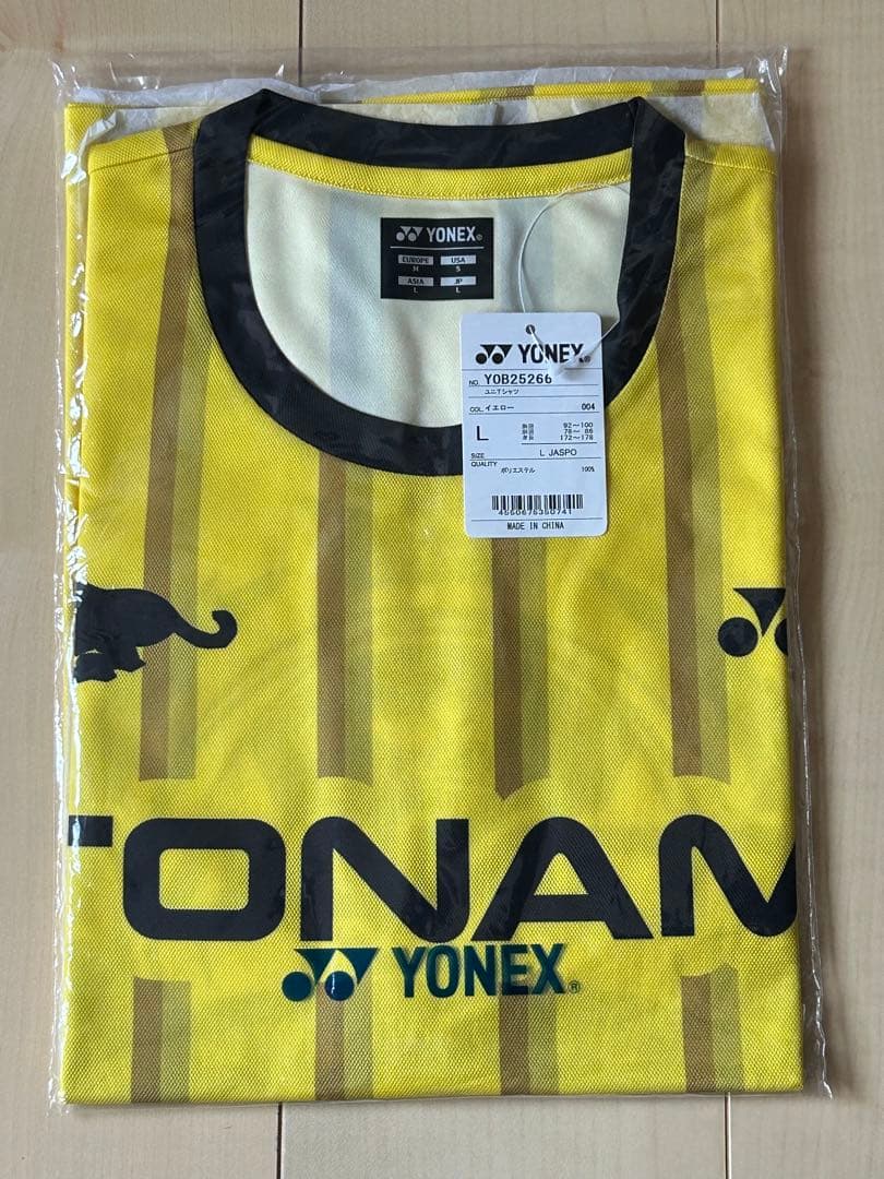 ヨネックス トナミ運輸 バドミントン Tシャツ 新品未開封品 イエロー Lサイズ