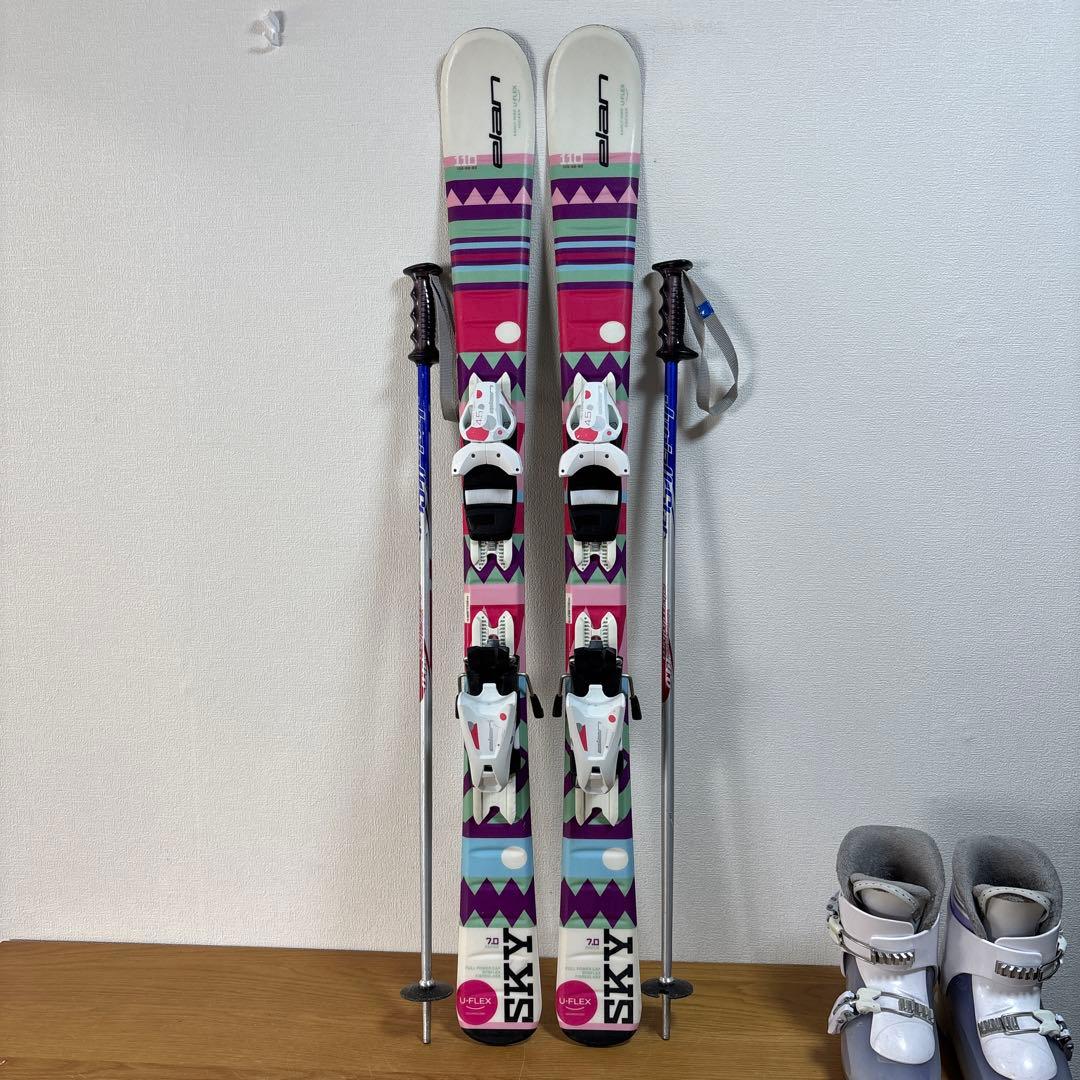 ジュニアストック付スキーセット　elan110cm head 22-22.5cm