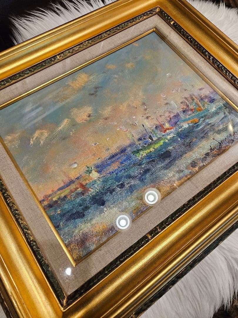 ​真作 ダニエル・ジャネラン「漁の帰り」油彩 5号大 逸品 フランス巨匠 壁画家
