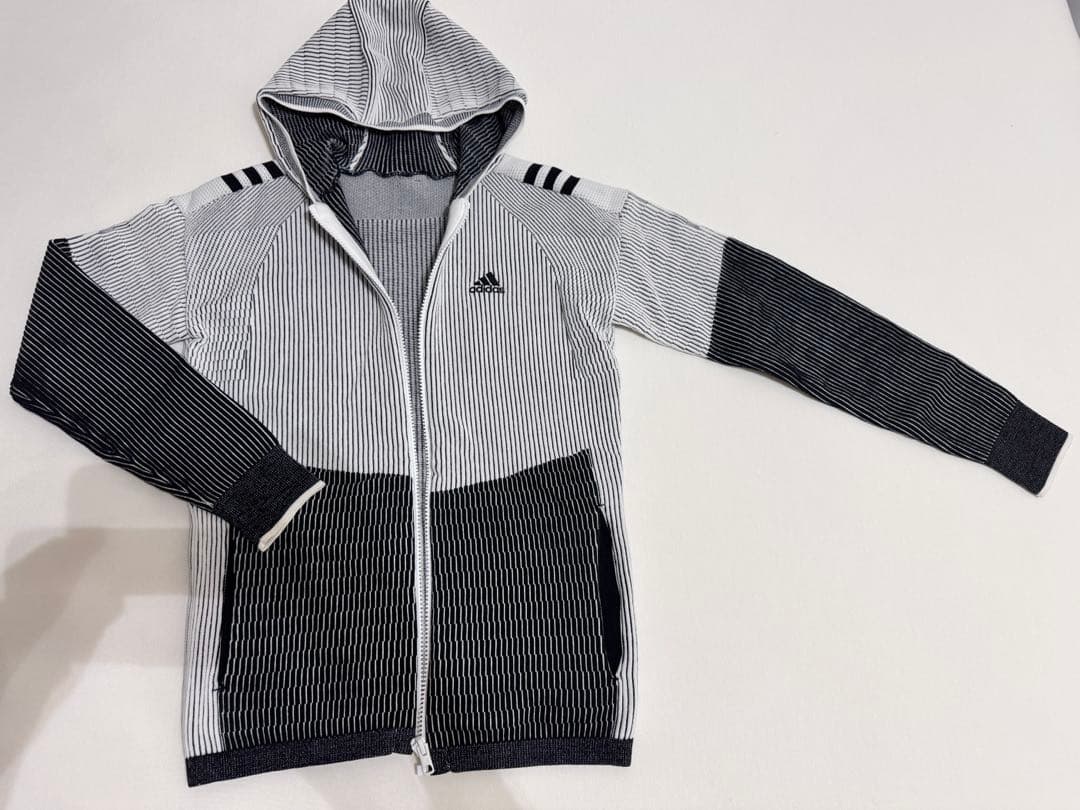 最終値下げ‼️極美品✨adidas ジップニットパーカー＆ニットスカートセット