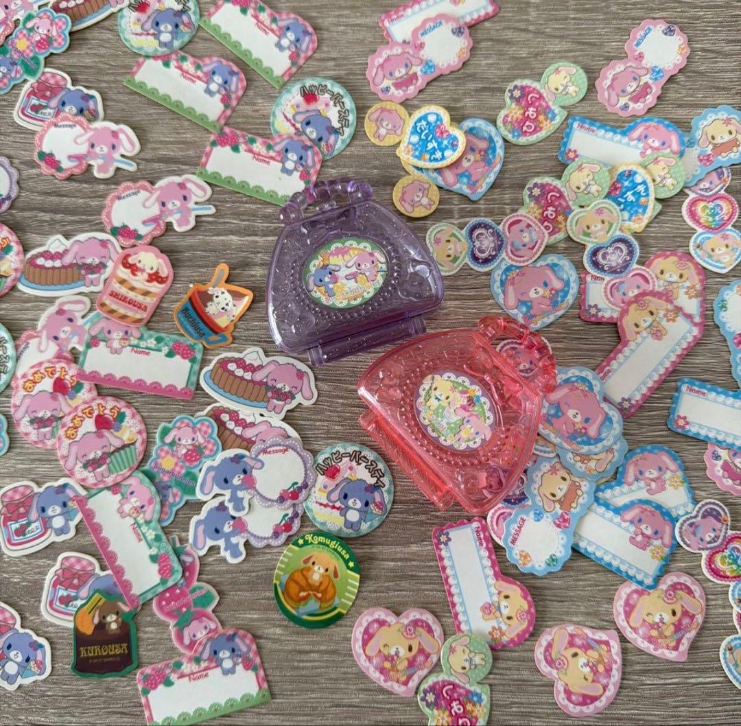 サンリオ シュガーバニーズ フレークシール　平成レトロ　キラキラケース　当時品