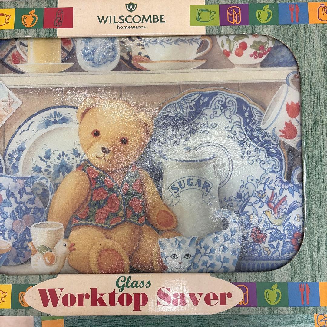 WILSCOMBE グラスワークトップセーバー　テディベア　2枚セット強化ガラス