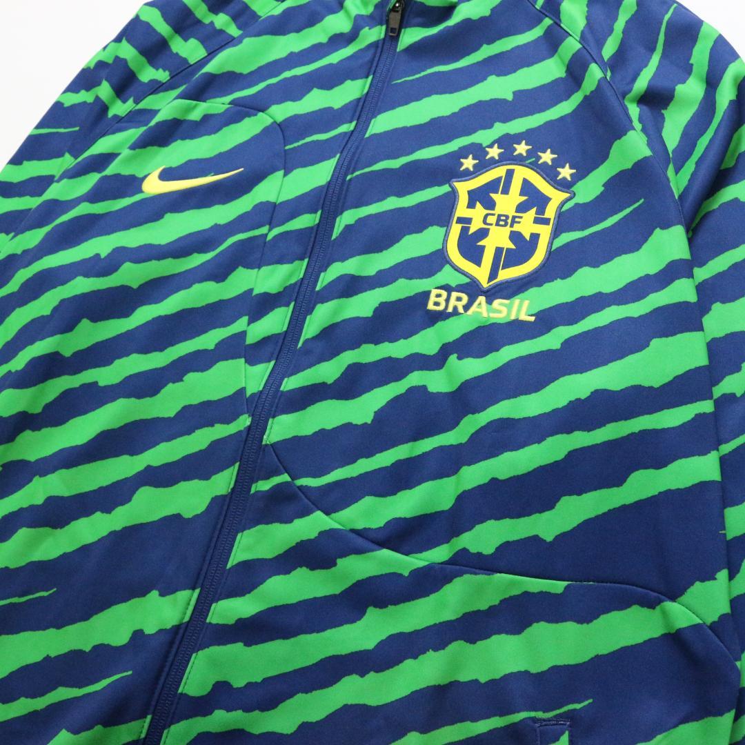 【極美品】ナイキ ブラジル代表 スリムフィットジャケット ポリ 青 緑 XL