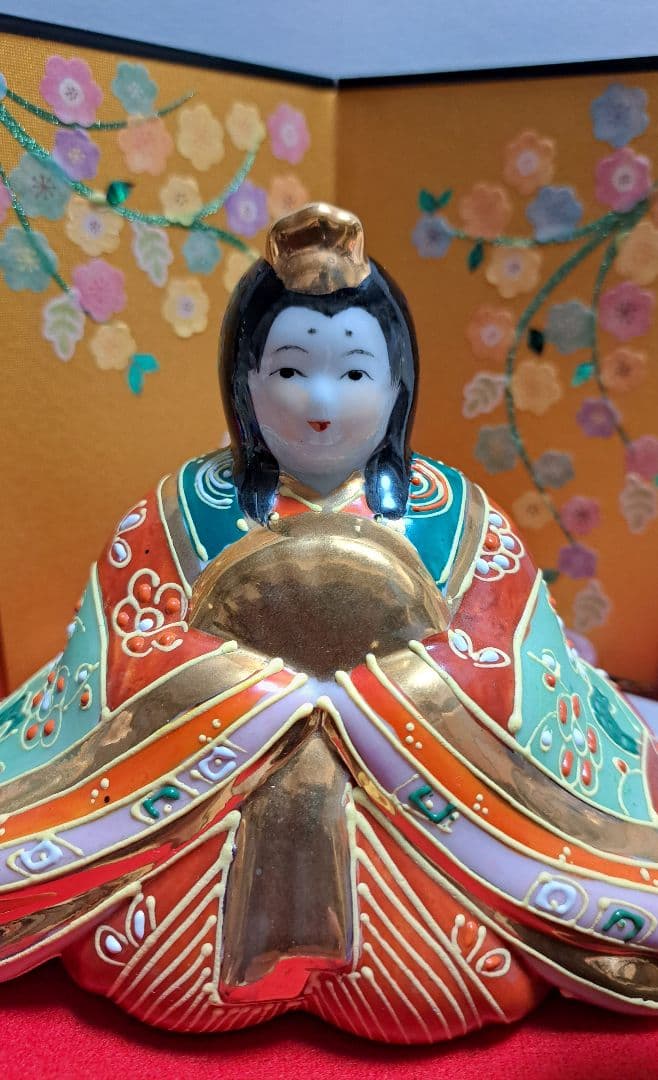 特価3月3日まで k-② 九谷焼 ひな人形 5号 親王飾り 清香作
