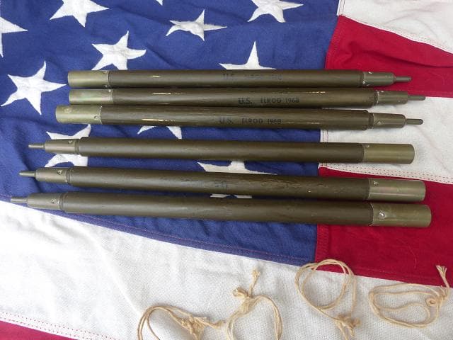 1968” 米軍実物 ナム戦 デッド!　テントポール　6本セット 軍幕 253