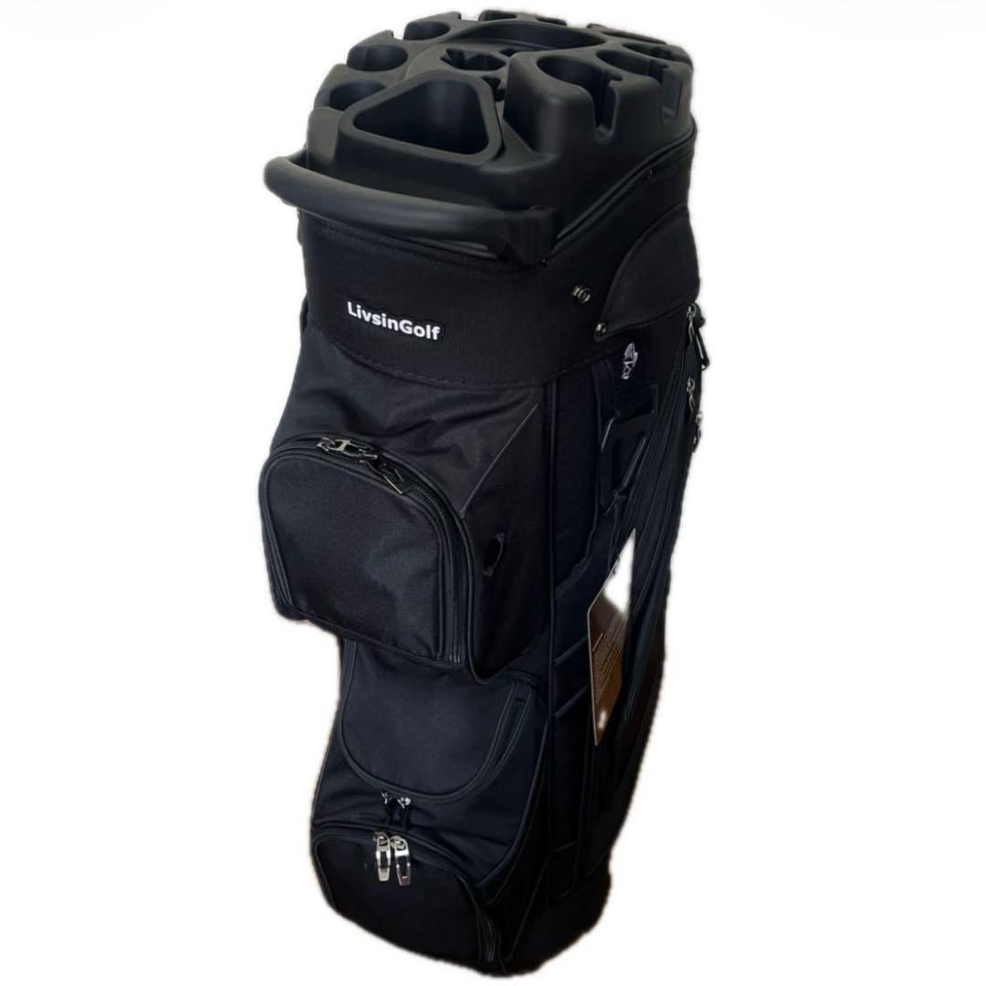 LIVSINGOLF 14分割 キャディバッグ エルゴデザイン ブラック