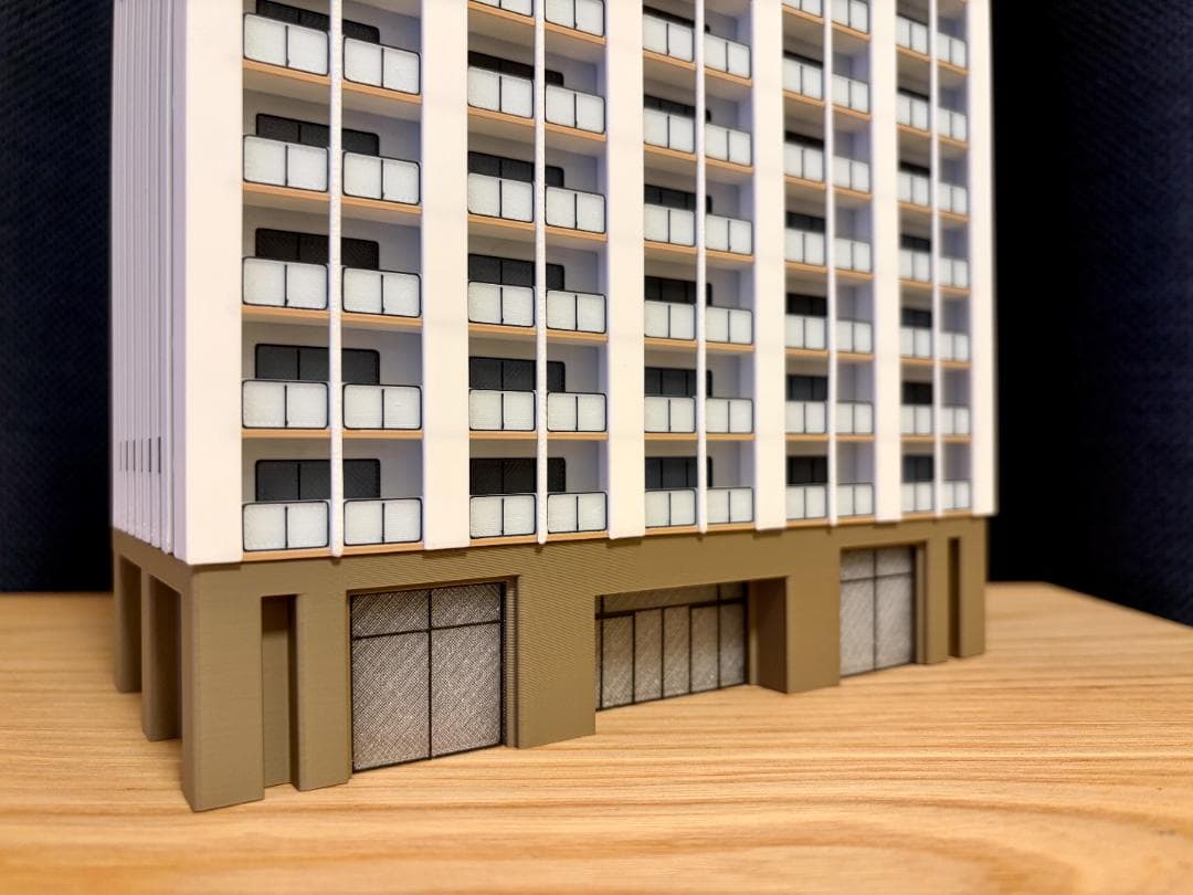 Nゲージ 都市型マンションF（完成品）模型 ストラクチャー