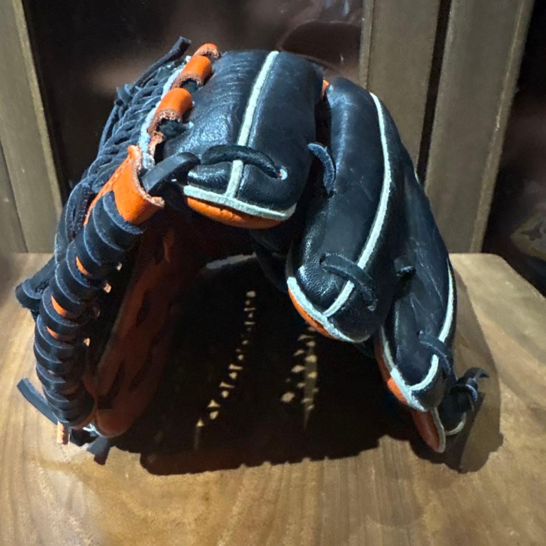 スラッガー　軟式グローブ 黒/オレンジ　湯揉み済み　新品