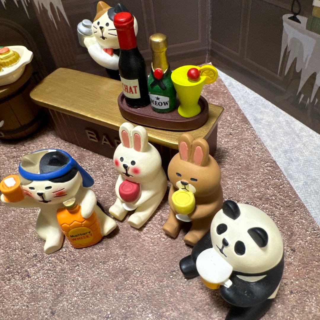 デコレ　コンコンブル　三毛猫BAR セット　バー　背景シート
