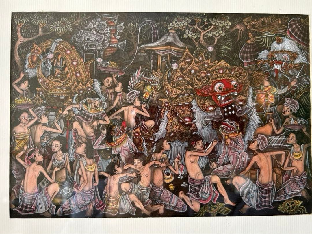 バリ　ウブド　バロン　絵画