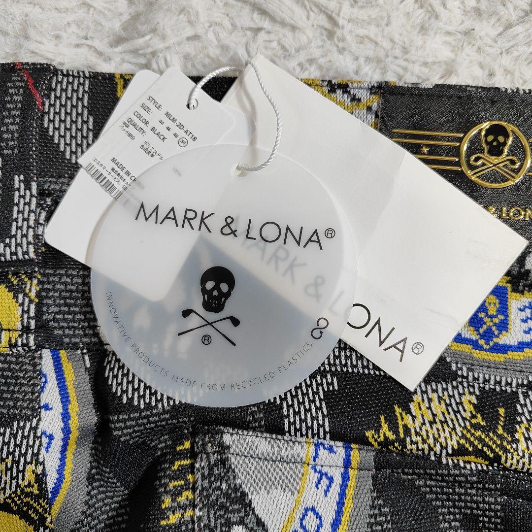【新品】MARK&LONA マーク＆ロナ 総柄 ゴルフパンツ 50 XL 黒
