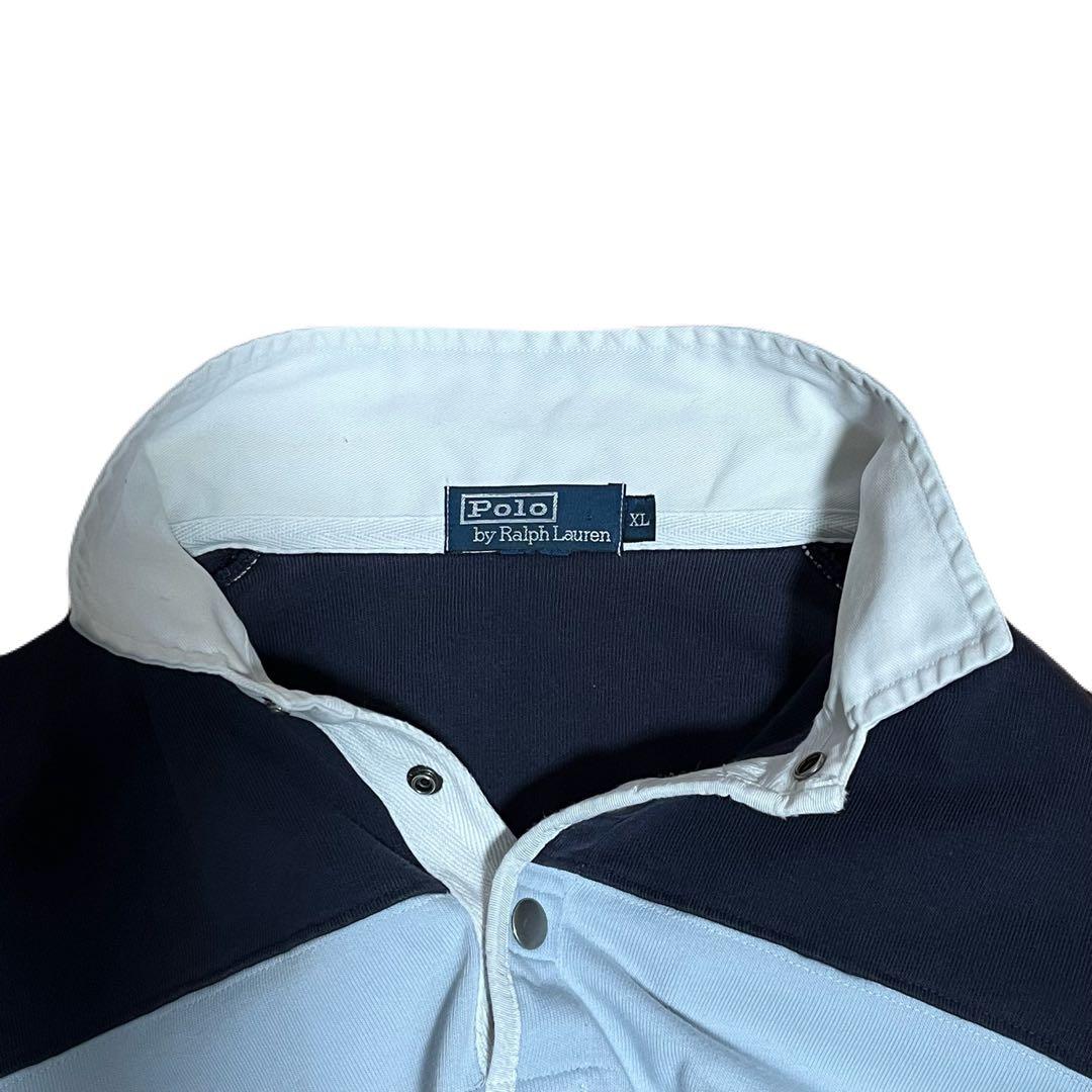 ⭐️希少⭐️ラルフローレン ラガーシャツ ボーダー XL ビッグサイズ ネイビー