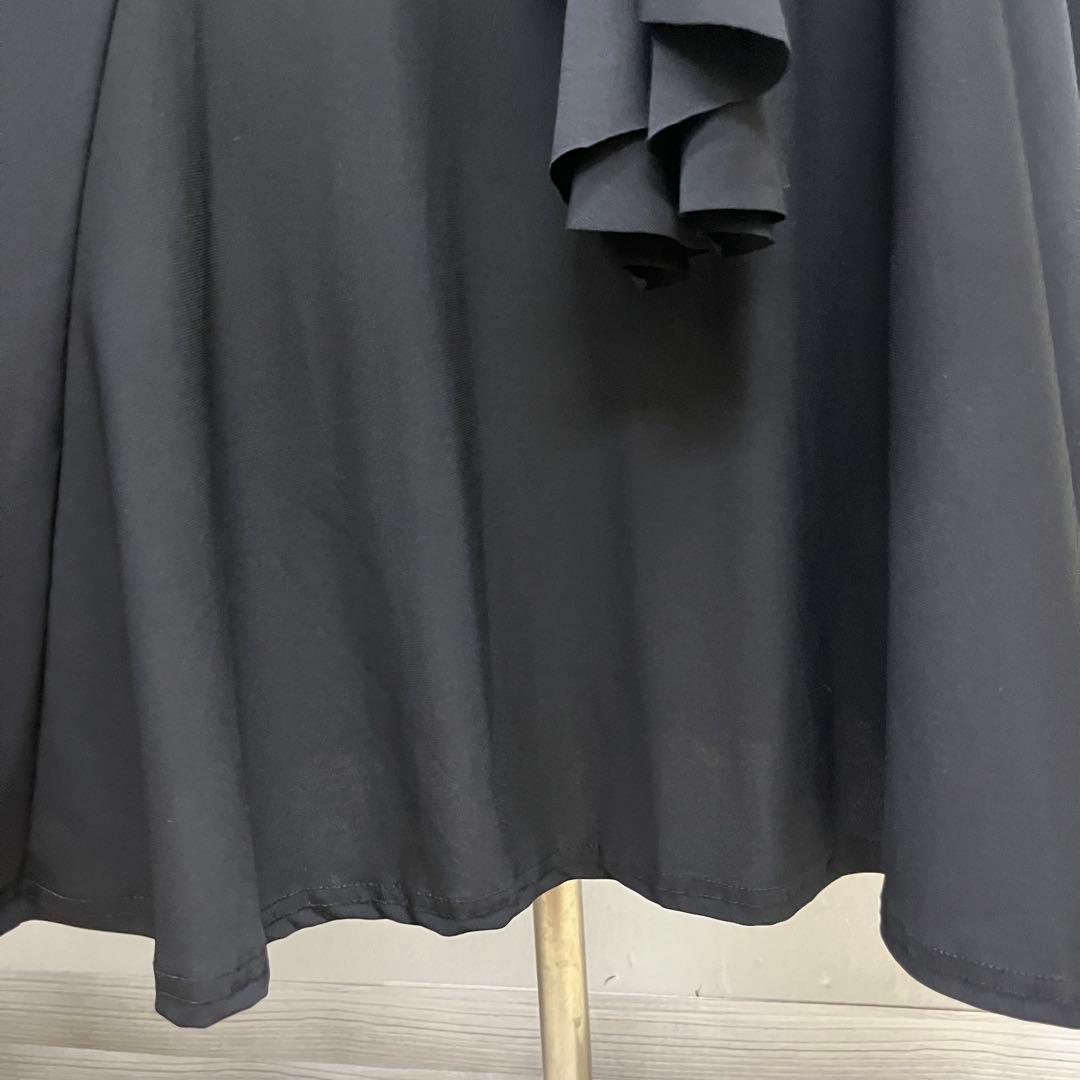 新品 ブラックスカート ラインストーンリング フレアースカート