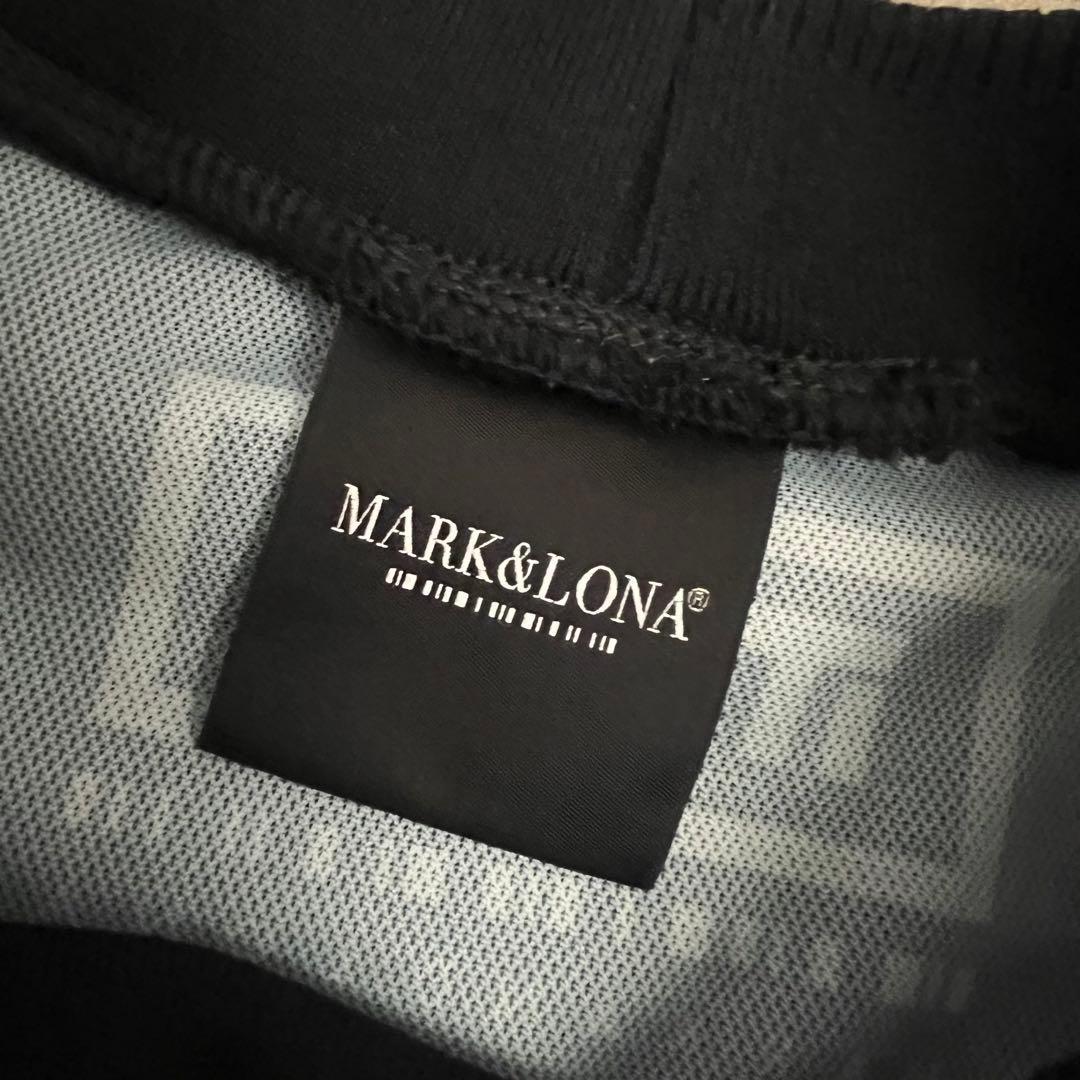 MARK&LONA マークアンドロナ　半袖シャツ　メンズ　ゴルフ　総柄　黒　L
