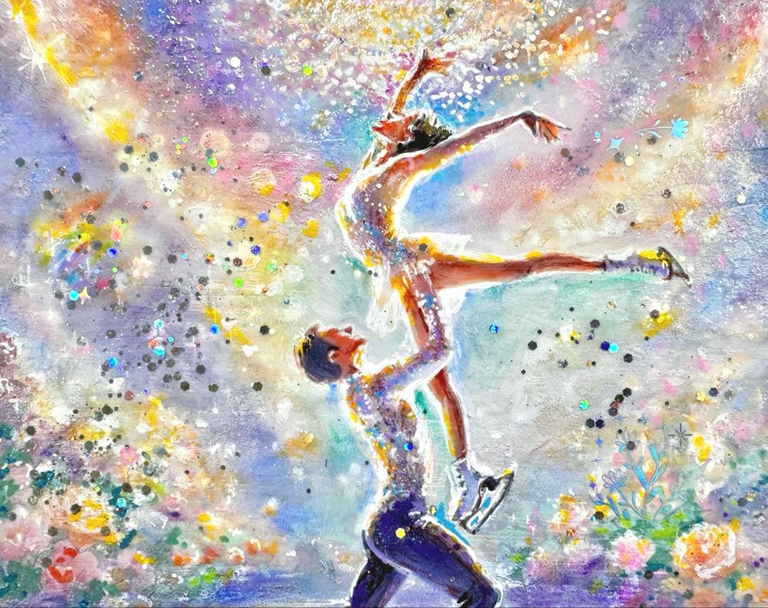 絵画原画《瞬間の色彩》煌めきコラージュ、