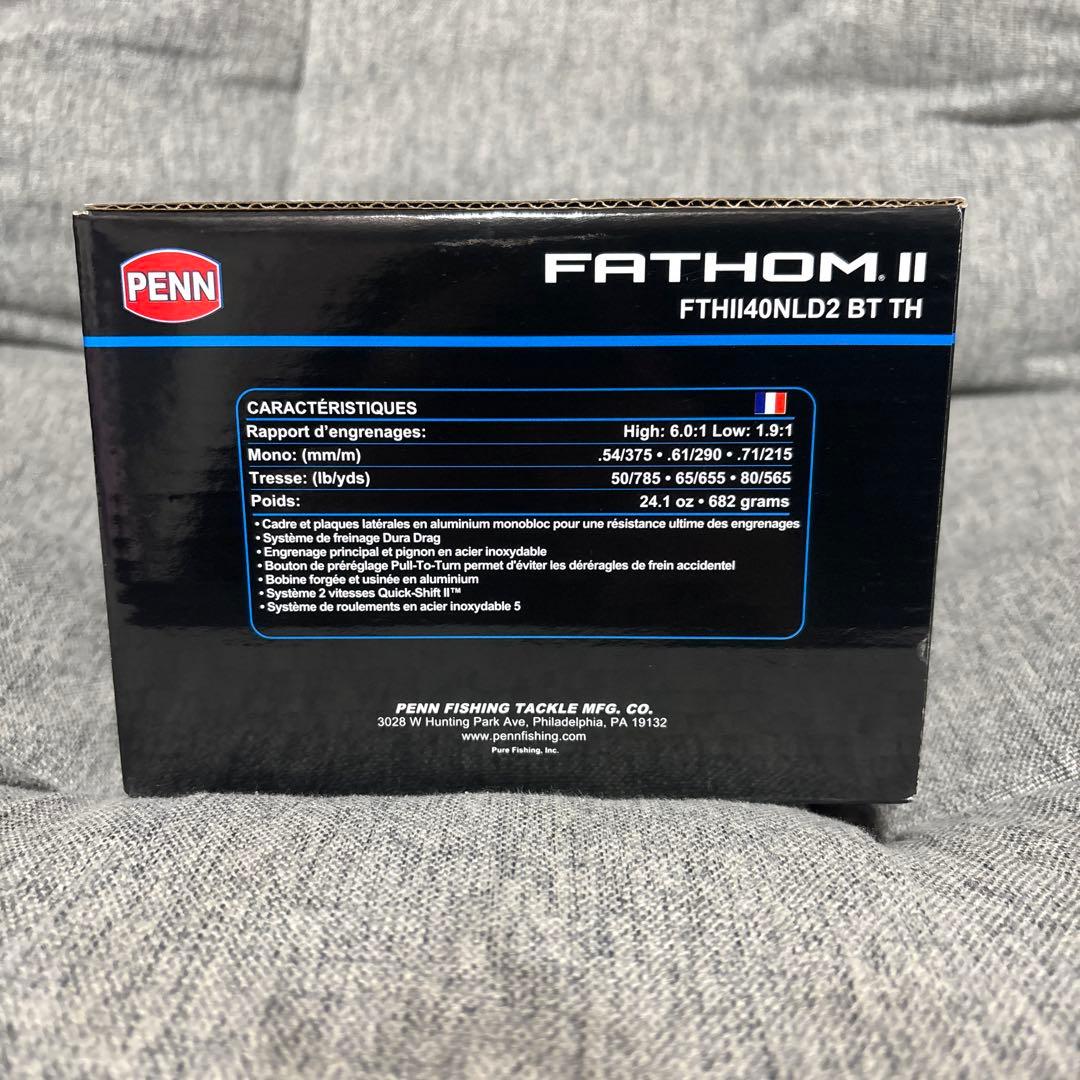 PENNファゾムII 2スピード40NLD2ナロースプールオフショア堅牢性 頑丈