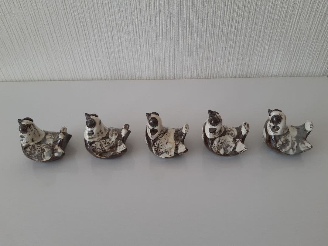 下村良之介 やけもの (陶器) 鳥形 箸置き オブジェ 新品 日本画家