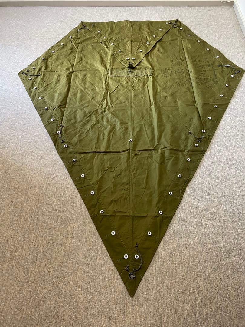【極美品・展開図有】 ノルウェー軍幕 OD 1枚