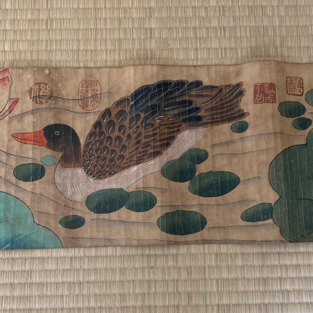 中国絵画　逸品 元時代名家 高克恭 1248〜1310年花鳥絵　巻物絵　肉筆保証