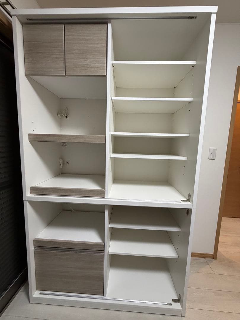 【写真追加】食器棚「セリエ」アーバンウォール色 奥行53cm 高さ205cm