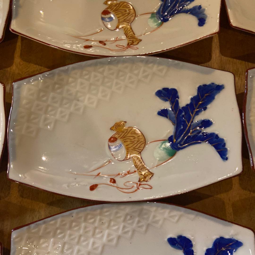 有田焼大正期祝い長皿九枚