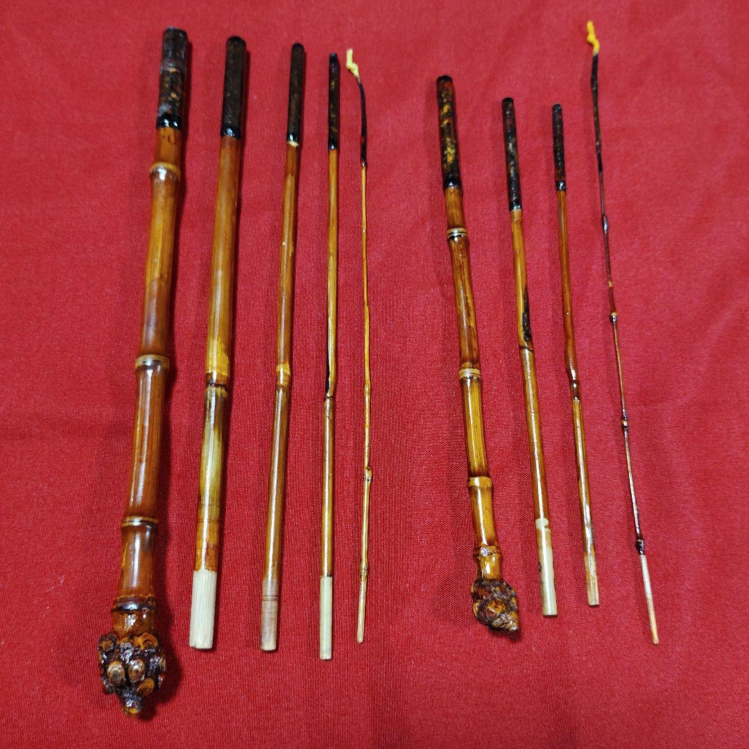 タナゴ竹朱漆塗り和竿・タナゴ竿・小物竿２本セット★