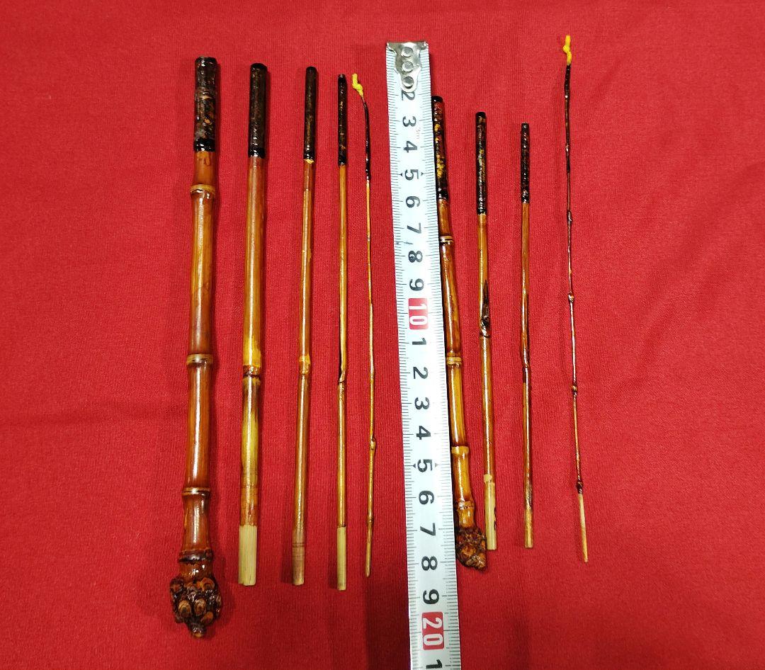 タナゴ竹朱漆塗り和竿・タナゴ竿・小物竿２本セット★