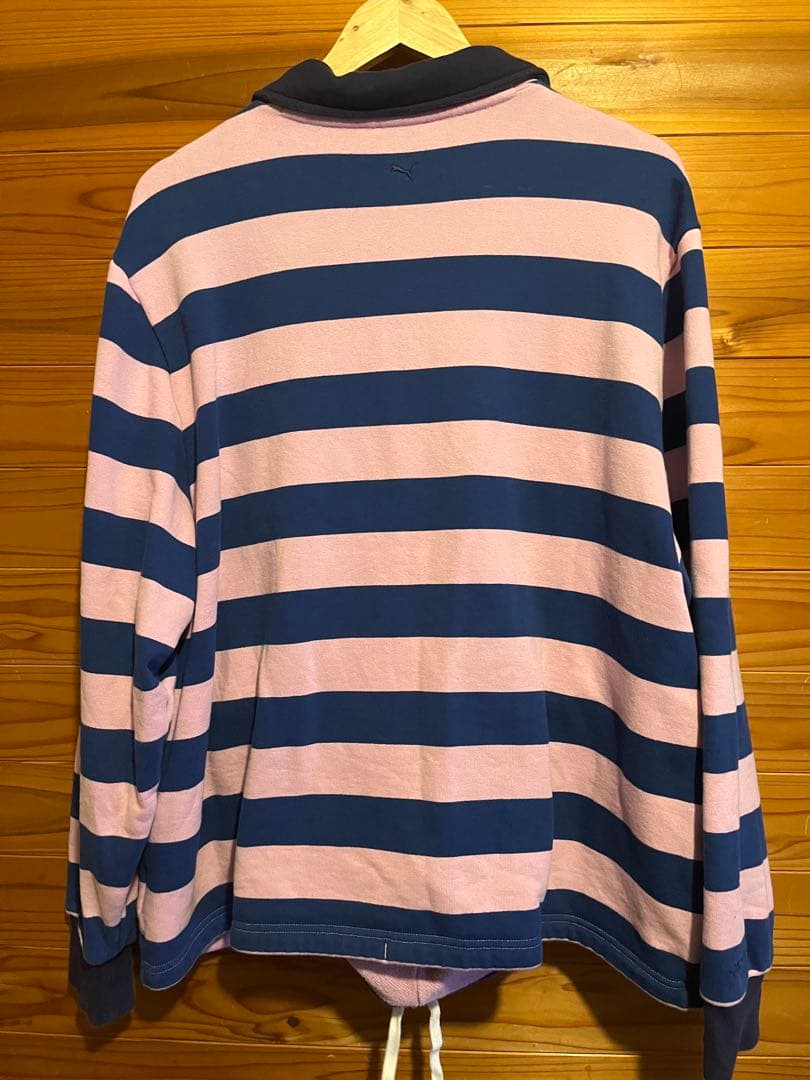 PUMA NOAH ラガーシャツ XL ピンク/ネイビー