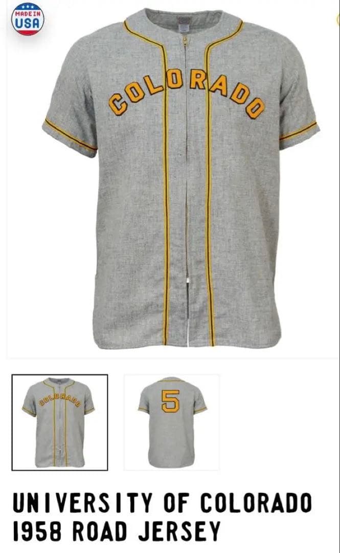 【日本未入荷】エベッツフィールド コロラド大学 ベースボールシャツ USA製