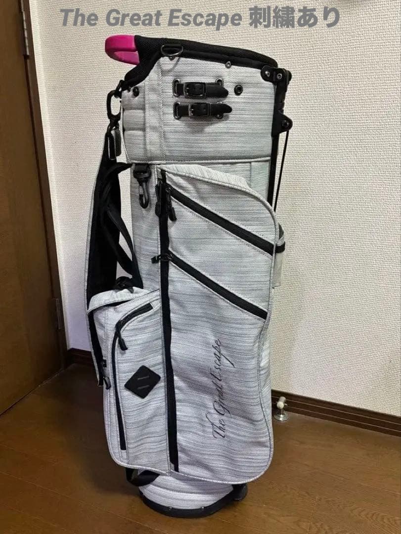 Jones キャディバッグ　ジョーンズ　ライトグレー×ピンク　トゥルーパー