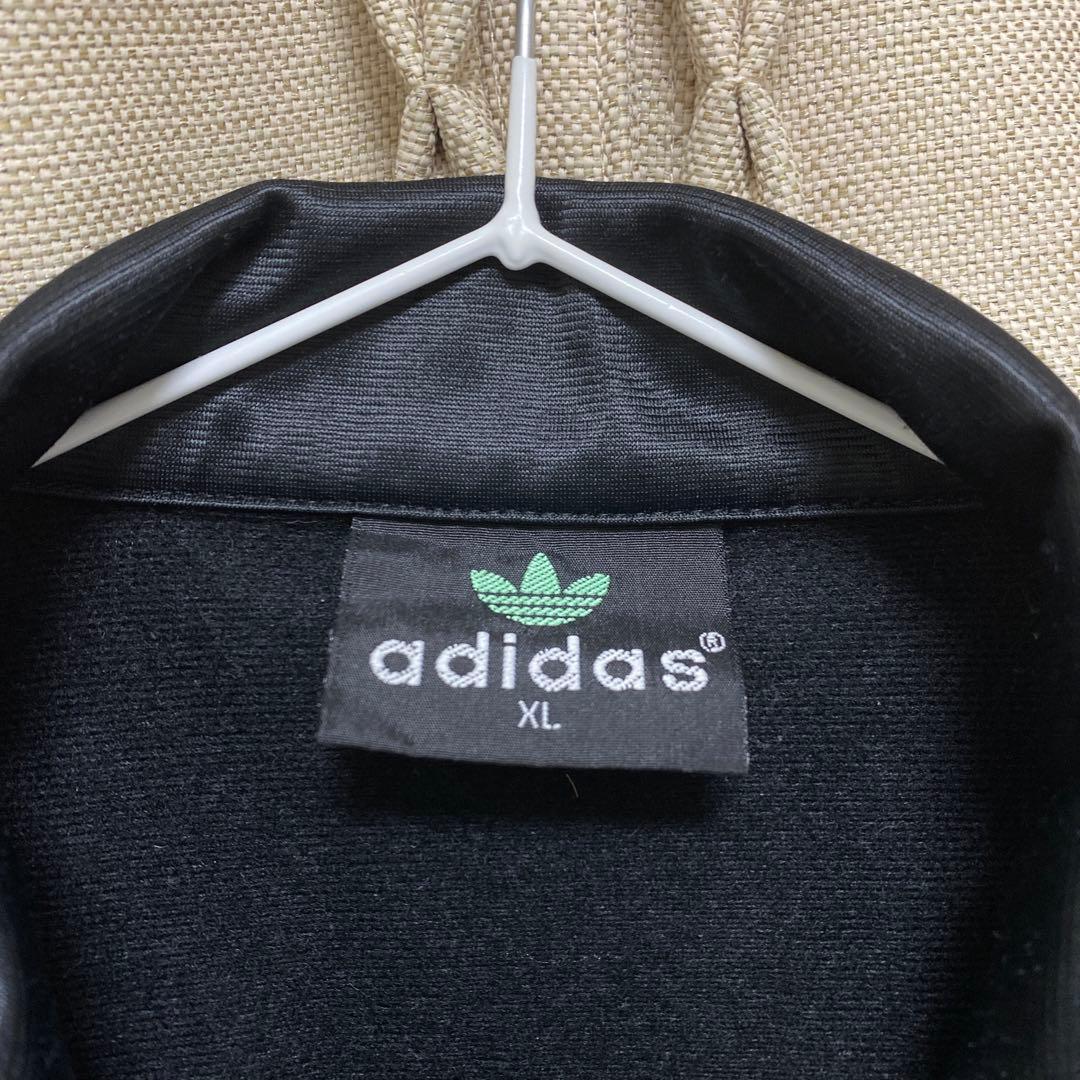 adidas ジャージ上下セット ブラック 3本ライン ロゴ チャーム ジッパー