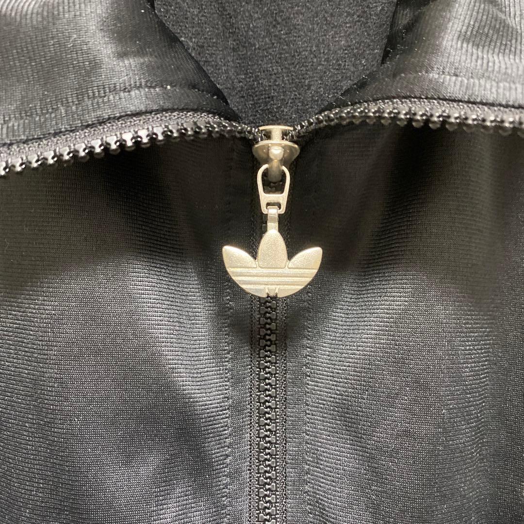 adidas ジャージ上下セット ブラック 3本ライン ロゴ チャーム ジッパー