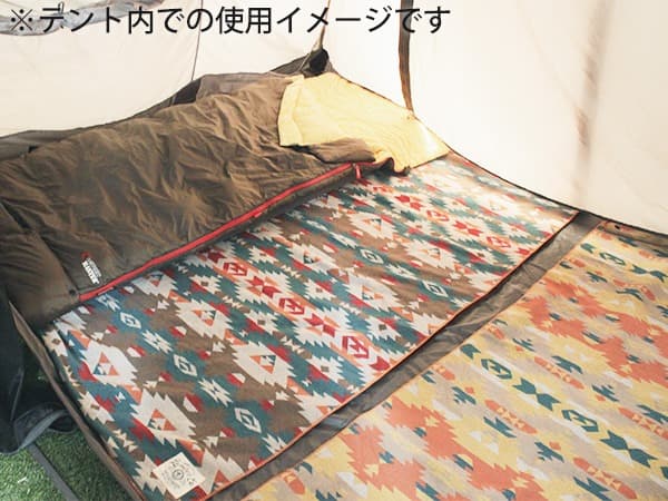 LUMBER 大きめ ブランケット オルテガ (M イエロー) 防寒具 毛布